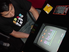 Brian playing Space Invaders