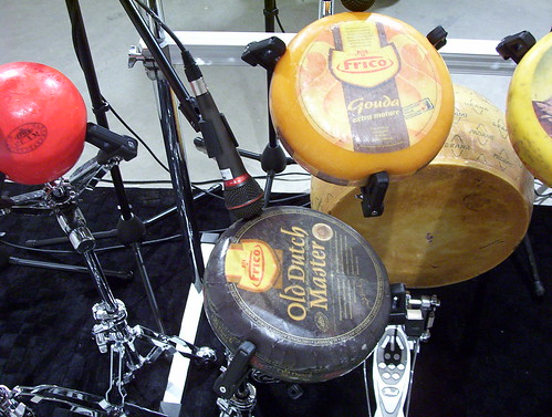 Drum kit made of cheese