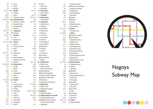 My Nagoya Subway Map Outside