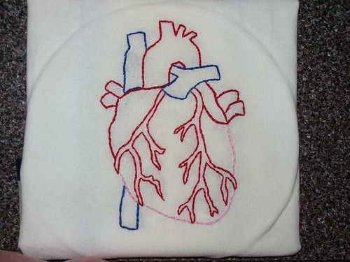 heart dishcloth closeup