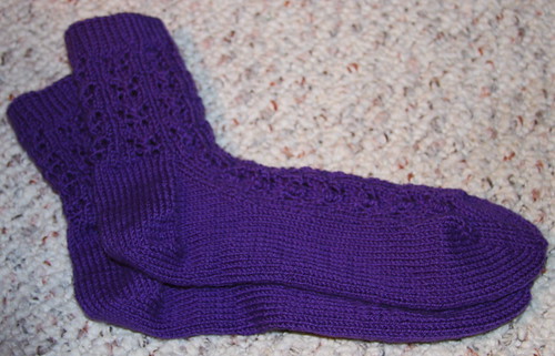 crazy lady purple socks - done!