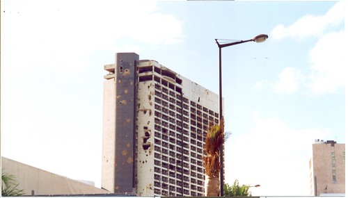 War damaged Holiday Inn (shame about the lamp post!)