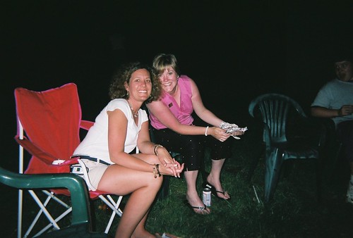 Amy and Cari at the Bonfire